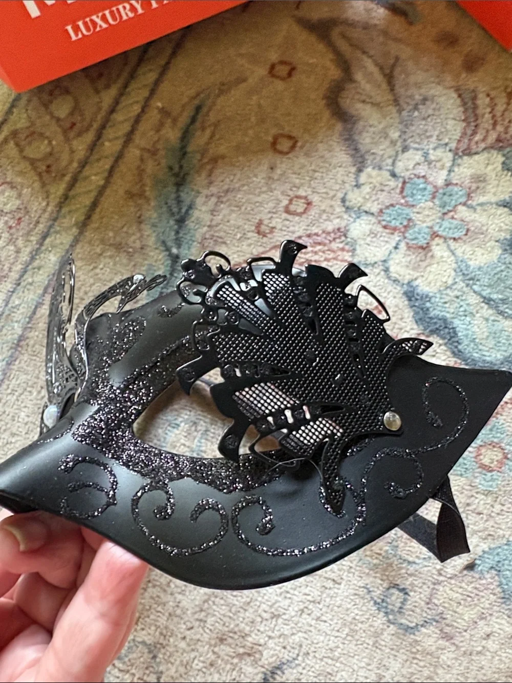 NWT Black Venetian Masquerade Mardi Gras Couples Masks